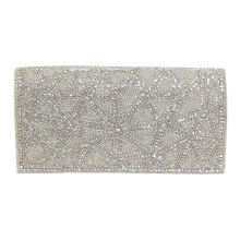 Load image into Gallery viewer, David Jeffery Handbag - Silver Crystals Beads w/Crystal Strap
