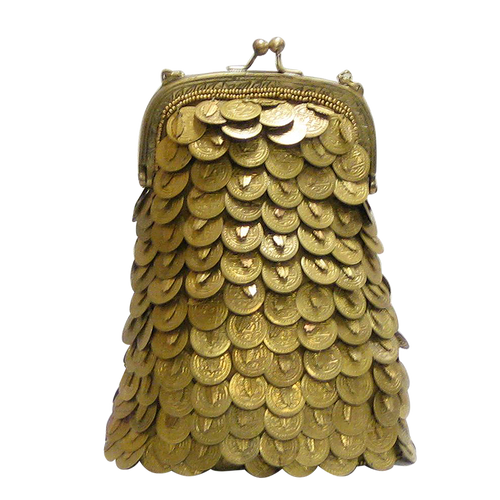David Jeffery Handbag - Gold Medallions w/Chain Strap
