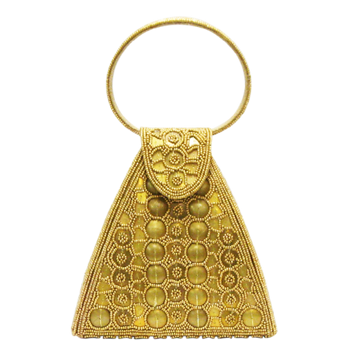 David Jeffery Handbag - Gold Beads & Sequins w/Beaded Handle